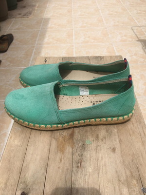 Comfy Anatomic Suede Anatomical Espadrilles green new, size 37
