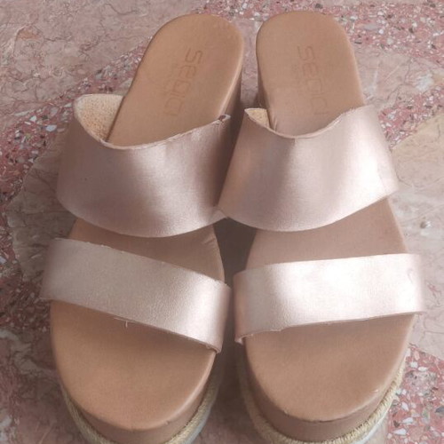 Sandals used, size 39, white and beige