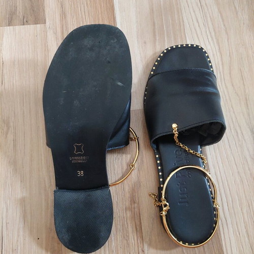 Handmade Italian sandals with ankle bracelet, size 38, like new