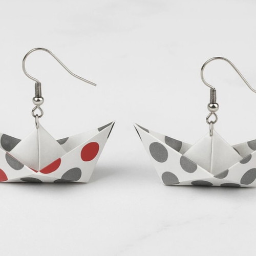 Handmade boat earrings with 925 silver, new