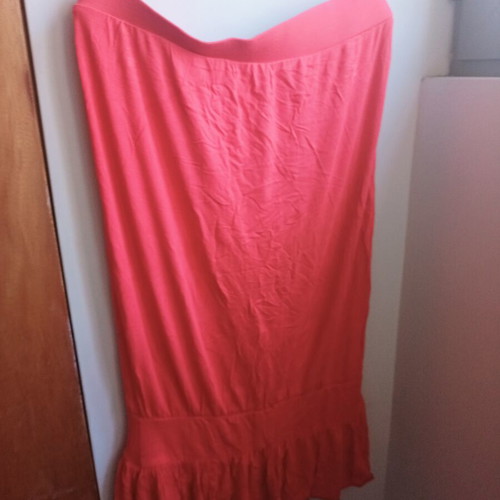 On Line red strapless short dress, like new, size 3