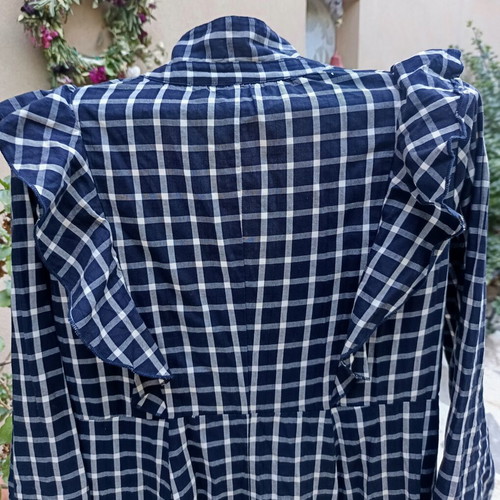 Zara cotton checked dress semizie size S new
