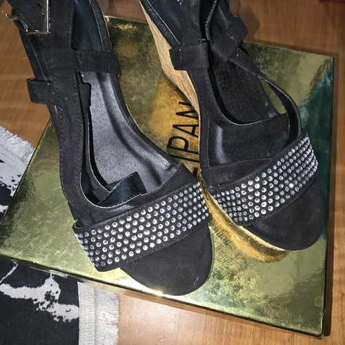 Platform shoes like new, size 38, black and beige