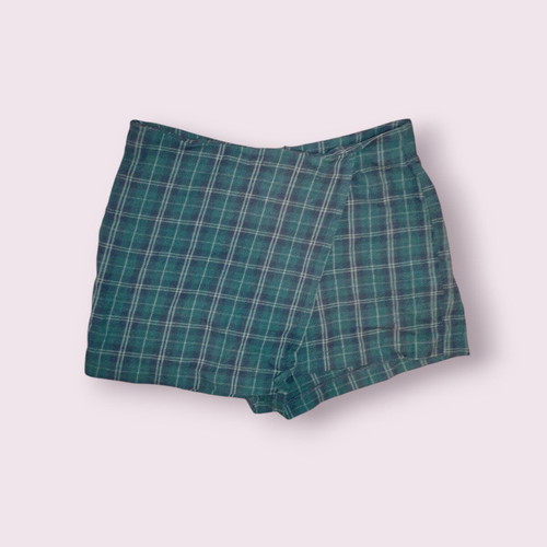 Pull&Bear checked skort S like new, green blue