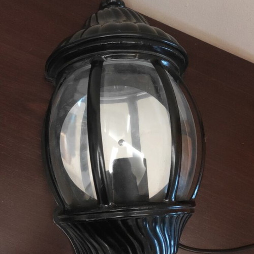 Outdoor wall light new, aluminum and glass, black