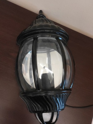 Φωτιστικό εξωτερικού τοίχου καινούργιο, αλουμίνιο και γυαλί, μαύρο