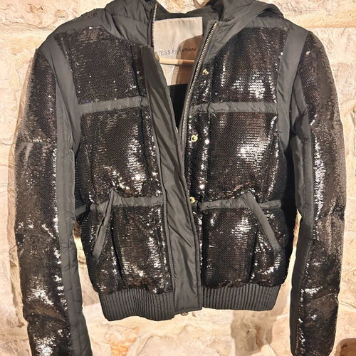 Guess by Marciano black sequin puffer jacket like new