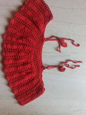 Handmade knitted crop top new, red, size S/M, beachwear