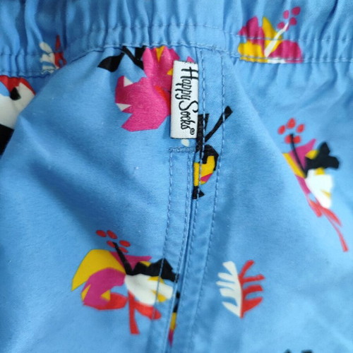 Happy Socks Swimshorts used blue with hibiscus flowers size M