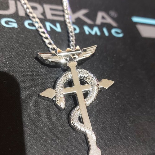 Full Metal Alchemist pendant new with chain, gray