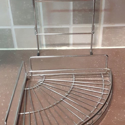 Hanging kitchen organizer rack new, metal inox