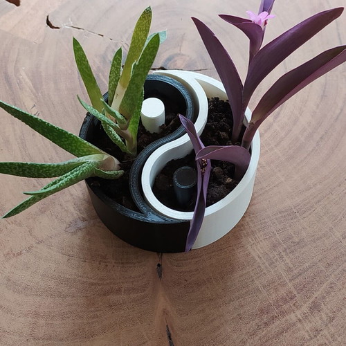 Yin Yang flower pots set 3D printed, new, 10 centimeters