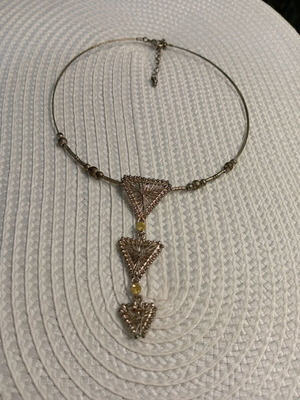Metal necklace for girls like new, gray and silver