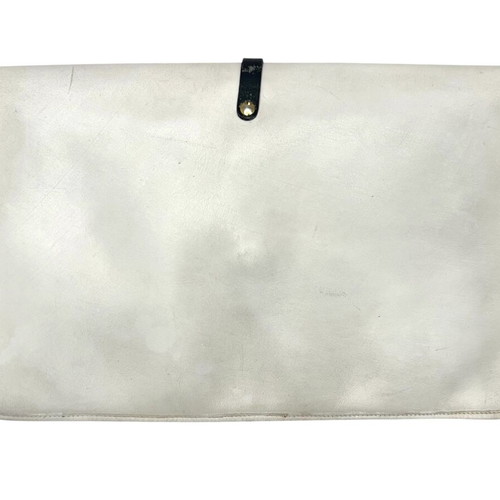 Christian Dior vintage λευκό δερμάτινο clutch μεταχειρισμένο