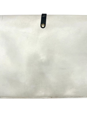 Christian Dior vintage λευκό δερμάτινο clutch μεταχειρισμένο