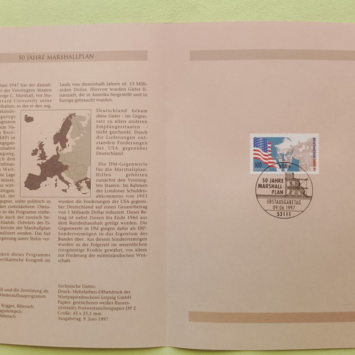 German stamp 1997 with Bonn first day cover