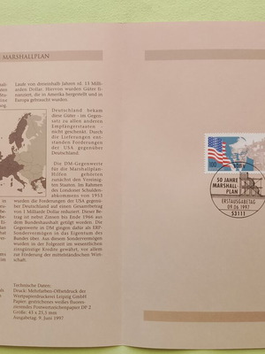 German stamp 1997 with Bonn first day cover