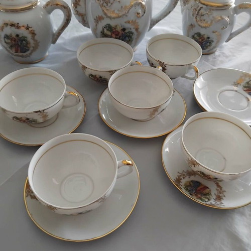 Japanese porcelain tea set with lithophane, new
