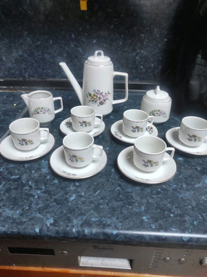 Vintage coffee set Bulgarian porcelain Kltka like new