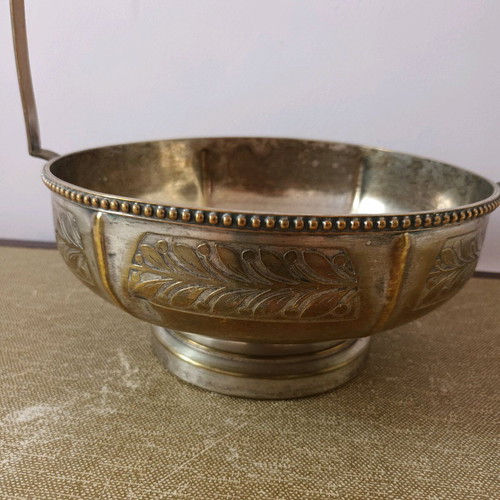 Silver-plated antique fondue bowl like new