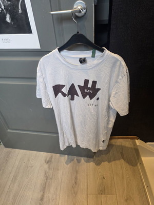 G-Star Raw men's white and brown T-shirt, size M