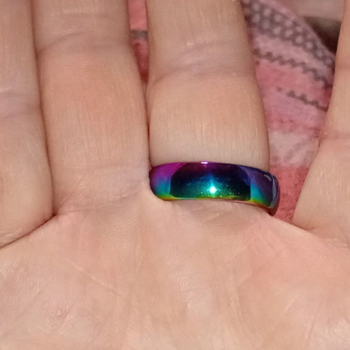 Hematite ring size 5 new, unisex, colorful