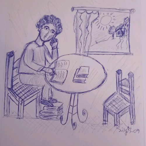 Artwork pen drawing used, 30x20 cm