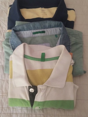 Μπλουζάκια πόλο μεταχειρισμένα, πακέτο 3, Benetton, US Polo Assn, Marks and Spencer