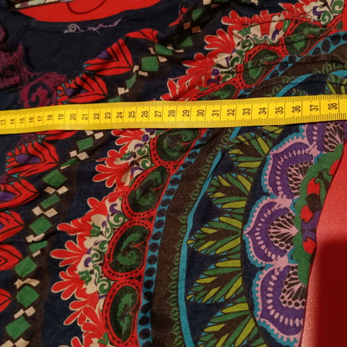 Desigual blouse size L and Street One cotton pants size 42 like new, multicolor red