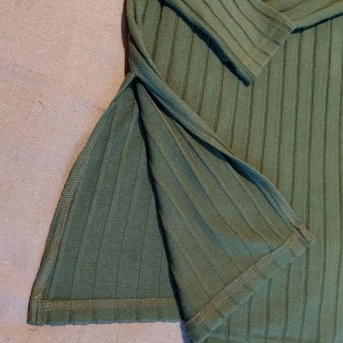 Rib set blouse and leggings new, dark green