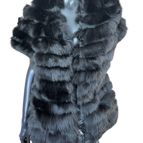 Takeshy Kurosawa black real fur vest like new