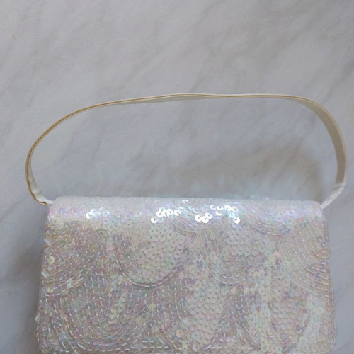 White sequin handbag new