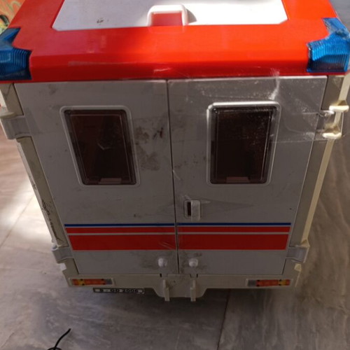 Ambulance Bruder toy used, missing one door with detached rear doors