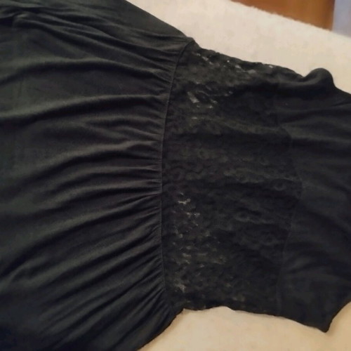 Summer mako blouse dress with strap and lace like new, black