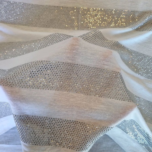 Pinko top with rhinestones, size M, like new, white and silver
