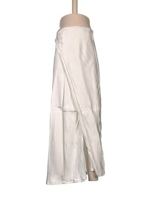 Bershka midi skirt white like new with side tie and slit size 28