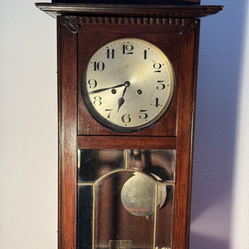 Junghans Wall Clock Analog used, 75 cm with key and weights