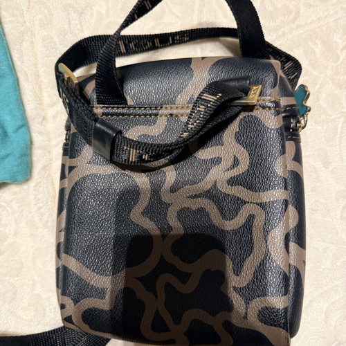 Tous leather crossbody bag like new, black and beige