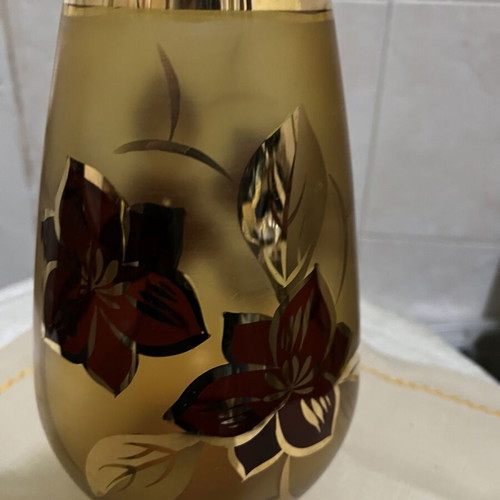 Vase new in brown gold vintage shades
