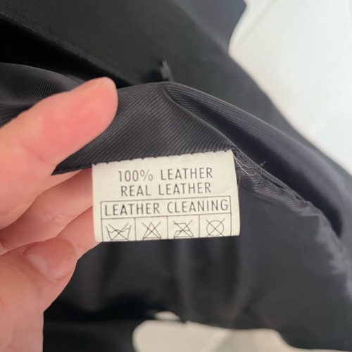 Christina Gavioli Leather Coat Size 44 Used Black Slim Fit