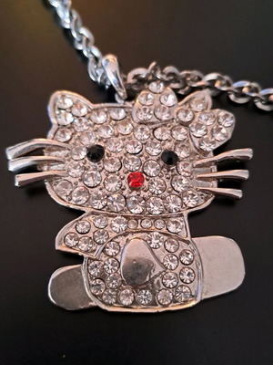 Collectible Hello Kitty pendant like new with crystals silver