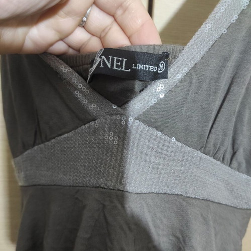Mini evening dress khaki to gray with sequins, like new, size M