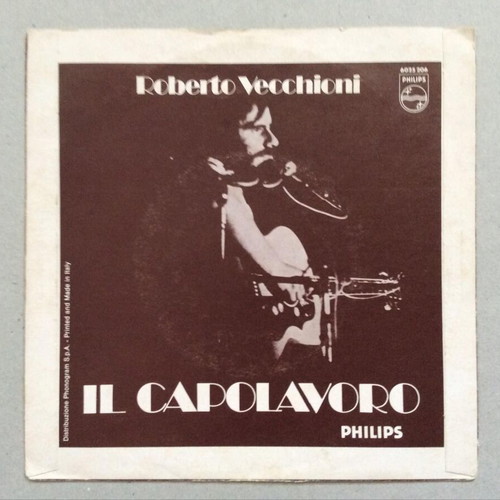 Roberto Vecchioni Stranamore 7'' used, Italian pop