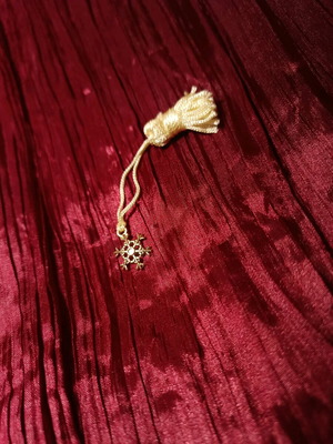 Christmas snowflake charm handmade new with gold tassel