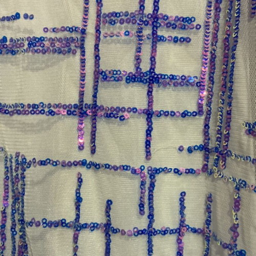 Women's dress with straps like new with blue-purple sequins