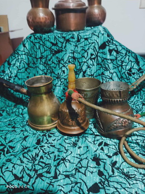 Copper and brass decorative items used, set of 7 pieces