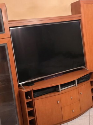 Modular living room unit with bar and movable TV stand