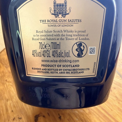 Royal Salute 21 Years The Sapphire Flagon 700ml whisky bottle