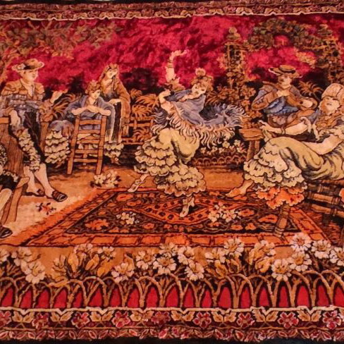 Velveteen Wall Hanging tapestry used, Spanish flamenco dance theme
