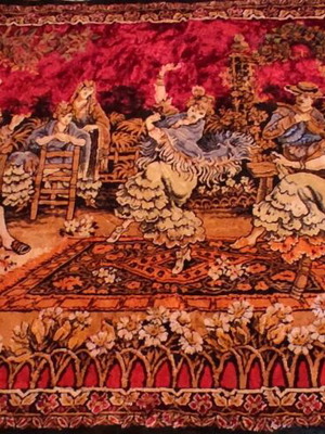 Velveteen Wall Hanging tapestry used, Spanish flamenco dance theme